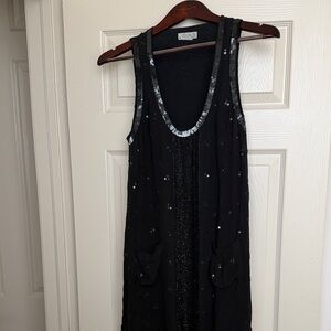 French Connection Black Dress with Silver Accents